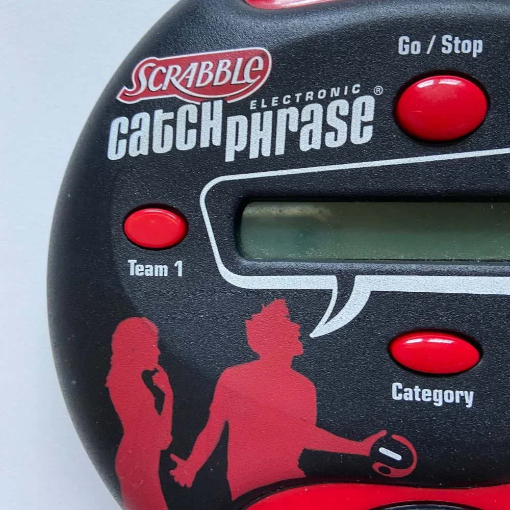 Scrabble Catch Phrase Electronic Game Handheld Team Party Hasbro Tested